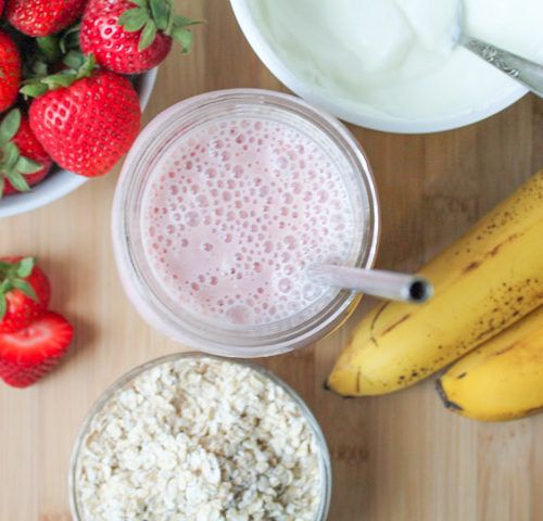 Batido de fresa y plátano